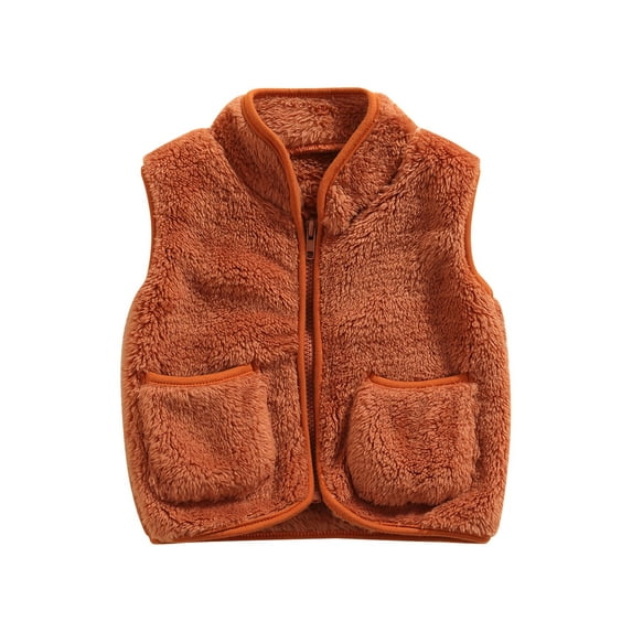 Douhoow Unisex Toddler Sleeveless Plush Jacket Vest Kid Winter Warm Fur Waistcoat