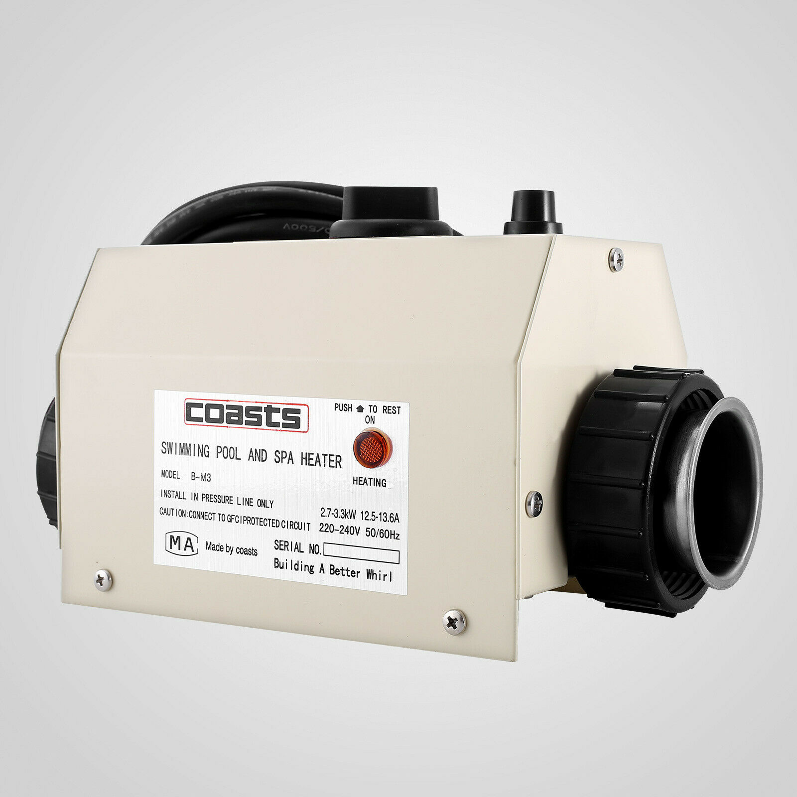 VEVOR Water Heater fit 3KW 220V Electric Water Heater fit for Swimming Pool