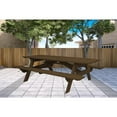 thumbnail image 5 of Dark Brown Solid Wood Outdoor Picnic Table Umbrella Hole, 5 of 6