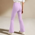 thumbnail image 4 of ZBSOKO Girls Yoga Pants High Waisted Stretch Full Length Flare Leggings Solid Color Pull On Athletic Trousers 3-15Y Workout Fashion Pant, 4 of 6
