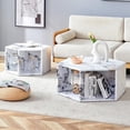 thumbnail image 6 of Faux Marble Coffee Table with Storage, Geometric Living Room Table, 6 of 6