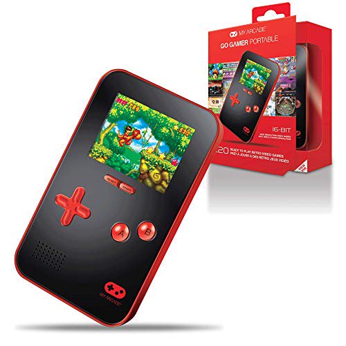 My Arcade Go Gamer Portable - Sistema de juegos portátil - 220 juegos de estilo retro - Alta resolución de 16 bits - Funciona con pilas - Pantalla a todo color - Botones de volumen - Conector para aur My Arcade 0845620028917