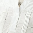 thumbnail image 6 of Women's Short Sleeve T-shirt Women'S Lace Crochet V Neck Half Sleeve Embroidery Button Down Blouses Casual Shirts Tops Tee,White Women's Short sleeve T-shirt L, 6 of 7