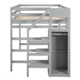 thumbnail image 4 of EUROCO Modern Full Size Loft Bed with Storage Wardrobe and Shelf for Kids Teens, Gray, 4 of 15