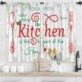 thumbnail image 5 of Christmas Kitchen Curtains Merry Xmas Rustic Farmhouse Country Short Small Fork and Spoon Wooden Plank Rod Pocket Winter Holiday Bedroom Living Room Treatment Fabric 2 Panels 27.5Wx39H Inch, 5 of 6