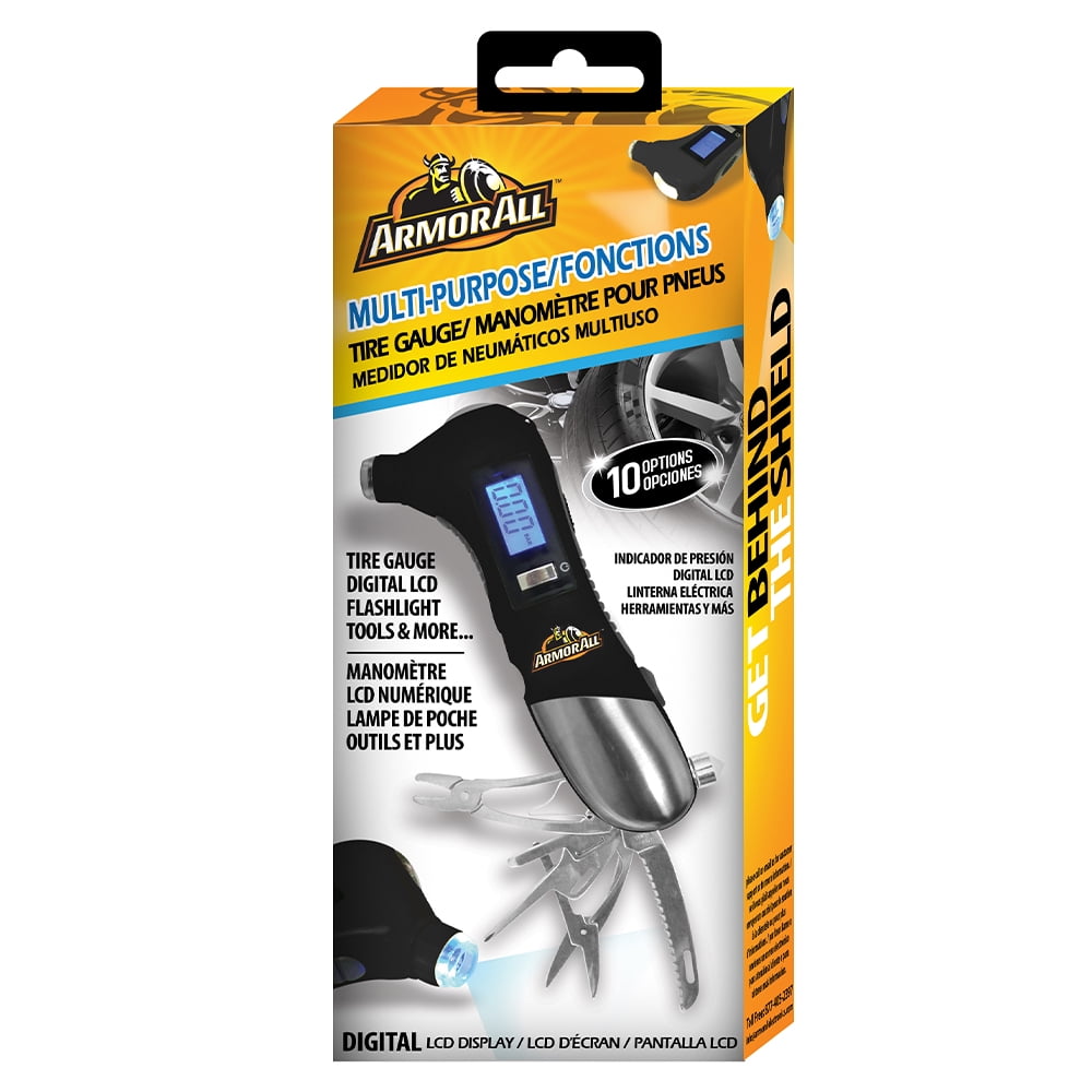 Armor All MultiPurpose Digital Tire Gauge With Tools, LED Light