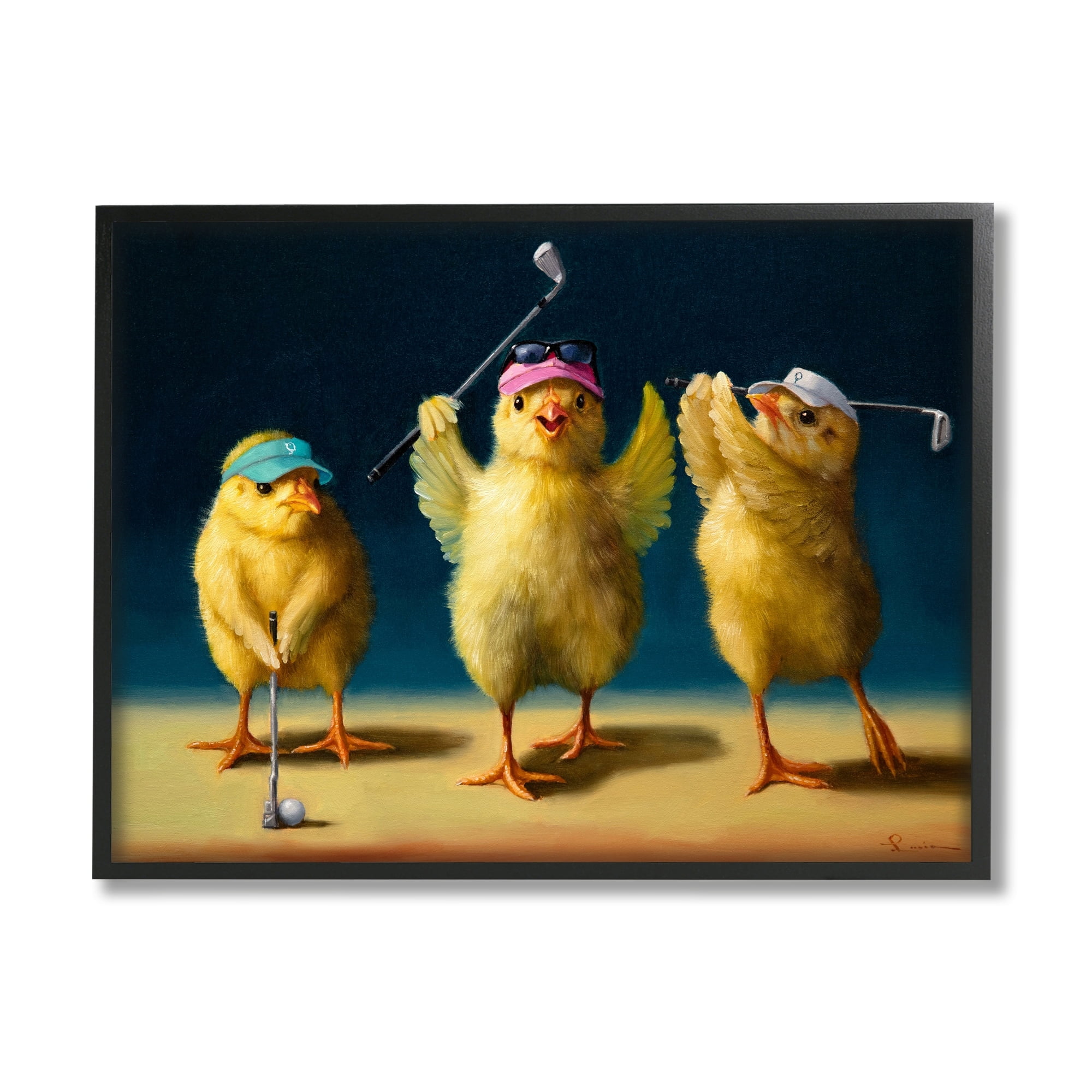 Stupell Industries Golfer Chicks Wearing Sports Visors Golf Clubs Framed Wall Art, 20 x 16, Design by Lucia Heffernan
