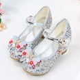 thumbnail image 4 of ATOGUTA Mary Janes for Girls Silver Kids Party Wedding Shoes with Bowknot Back to School Princess Shoe, 4 of 5