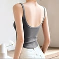thumbnail image 6 of HAPIMO Women Ruched Padded Cami Top For Built In Support And Trendy Casual Looks Dark Gray M, 6 of 9