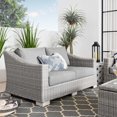 thumbnail image 2 of Lounge Loveseat Sofa, Rattan, Wicker, Grey Gray, Modern Contemporary Urban Design, Outdoor Patio Balcony Cafe Bistro Garden Furniture Hotel Hospitality, 2 of 8