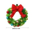 thumbnail image 2 of 11.8" Christmas Wreath with Colorful Metallic Ball Ornaments & Large Red Bow – Artificial Holiday Flower Wreath, Festive Door & Wall Hanging, Xmas Decor for Home, Front Door, Mantel, Office, 2 of 8