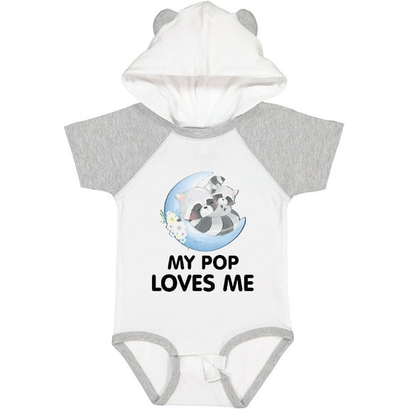 Inktastic Raccoon My Pop Loves Me Boys or Girls Baby Bodysuit