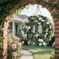 thumbnail image 5 of Winter Wreath,Wreaths for Front Door Artificial Eucalyptus Wreath Out Door Eucalyptus Greenery Wreath for Front Door Window Porch Wedding Farmhouse Garden Party Wedding Deco, 5 of 6