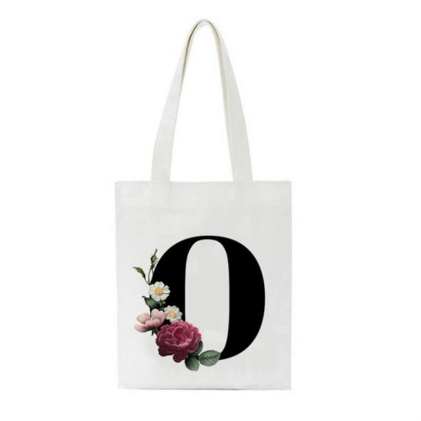TUOBARR Storage Clearance Personalised Initial Tote Bag Floral