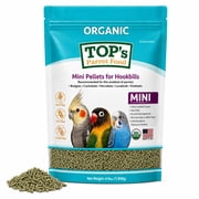 TOP's Parrot Food Mini Pellets for Budgies, Cockatiels, Lovebirds, Parrotlets & Parakeets, USDA Organic Certified, Non-GMO, Corn, Soy & Peanut Free, 4 lb