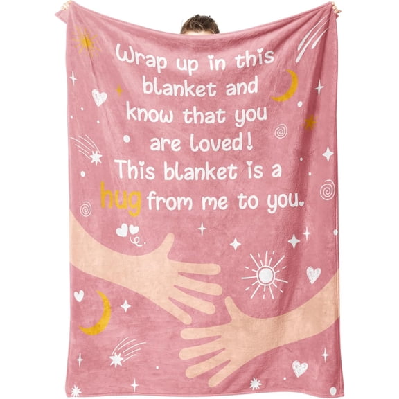 Get Well Blanket - Hug Healing Blanket with Inspirational Words, Feel Better After Surgery - Women's Gift (50" x 60" Teal)