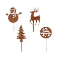thumbnail image 2 of Estacas de jardín navideñas, letreros navideños para jardín, estatuas artísticas, micropaisaje decorativo Juego de 4 piezas estilo D, 2 of 9