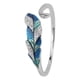 thumbnail image 2 of Anillo abierto Plata de ley S925 Anillo abierto ajustable en forma de pluma degradado azul verde platino deslumbrante, 2 of 5