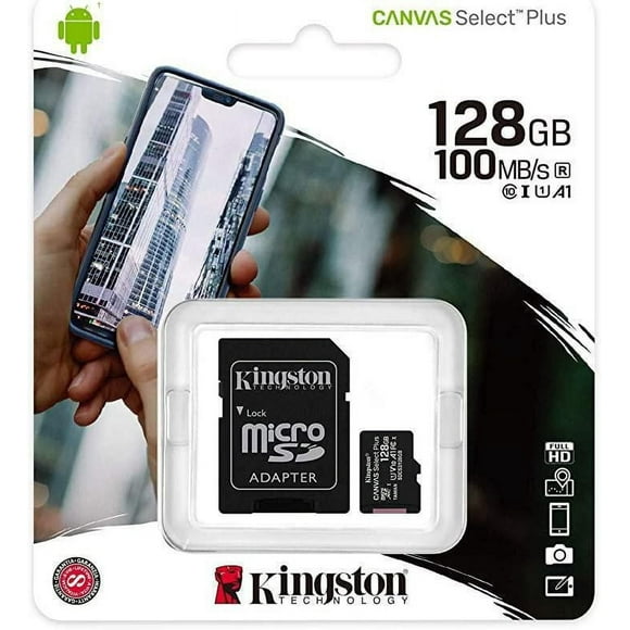 Kingston Carte micro SDHC Canvas Select Plus 100R A1 C10 + ADP (SDCS2/128GBCR)