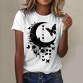 thumbnail image 2 of Women's Fashion Moon Print T-Shirt Casual Round Neck Short Sleeve Tee Soft Comfortable Breathable Stylish Top for Everyday Wear, 2 of 5