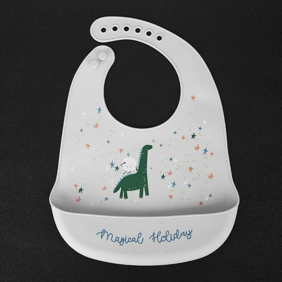 Babero de silicona BuyWeek dibujos animados para bebé impermeable