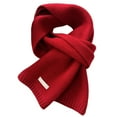 thumbnail image 4 of 2025 Fashion Winter Scarf - Winter Wool Knitted Scarf Women Men Solid Color Ribbed Knit Long Neck Scarf Pashmina Soft Warm Collar Scarf 64.96'',Color:Red, 4 of 4