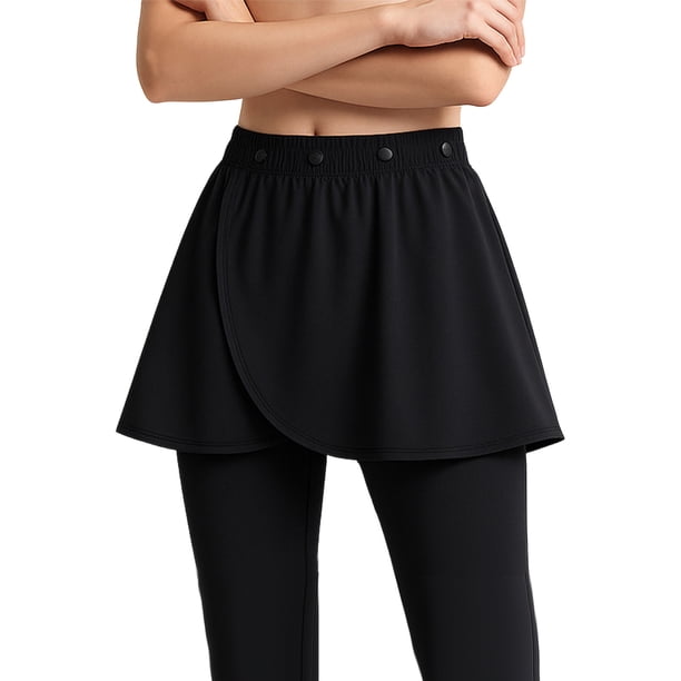 Tops para Usar con Faldas Correa Ajustable Media Falda Capa Cortina de Pedo Falso Doblado Casual Mujeres Moda Inferior