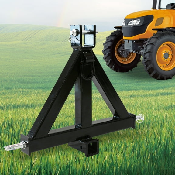 Kojem 3 Point Trailer Hitch, 2" Receiver Category, 1 Tractor Adapter, Tow Drawbar Pull ,Black, Heavy Duty