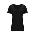thumbnail image 7 of Vmvidoty Women's Scoop Neck Ribbed Fitted Shirt Basic Short Sleeves Summer T Shirt Tops Black S, 7 of 7