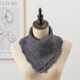 thumbnail image 3 of Cuello alto de invierno para mujer, cuello falso falso de punto acanalado a rayas, desmontable para bufanda triangular, cuello elástico a prueba de viento, 3 of 5