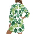 thumbnail image 2 of Xoenoiee Tropical Monstera Palm Leaves Print Womens Swimsuit Cover Up Shirts Oversized Beach Bikini Bathing Suit Coverups Beachwear Button Up Blouse Top Vacation Outfit, L, 2 of 7