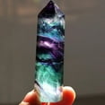 thumbnail image 1 of Varita de fluorita curativa de cuarzo, cristal Hexagonal Natural, piedra, Gema verde púrpura, 1 of 4