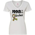 thumbnail image 3 of Inktastic Proud of my Brother Autism Awareness Puzzle Piece Ribbon Women's V-Neck T-Shirt, 3 of 5