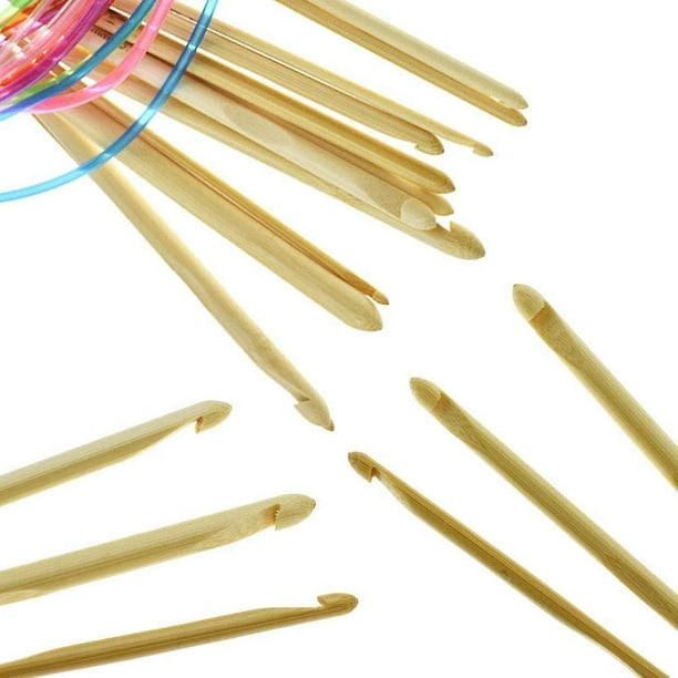 23 Pieces Tunisian Crochet Hooks Set 3-10 Mm Cable Bamboo Knitting