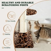 Amolife 65.7 Large Cat Tree and Tower Condo for Indoor Cats with 2 Scratching Boards, Hammock & Post, Leopard Print