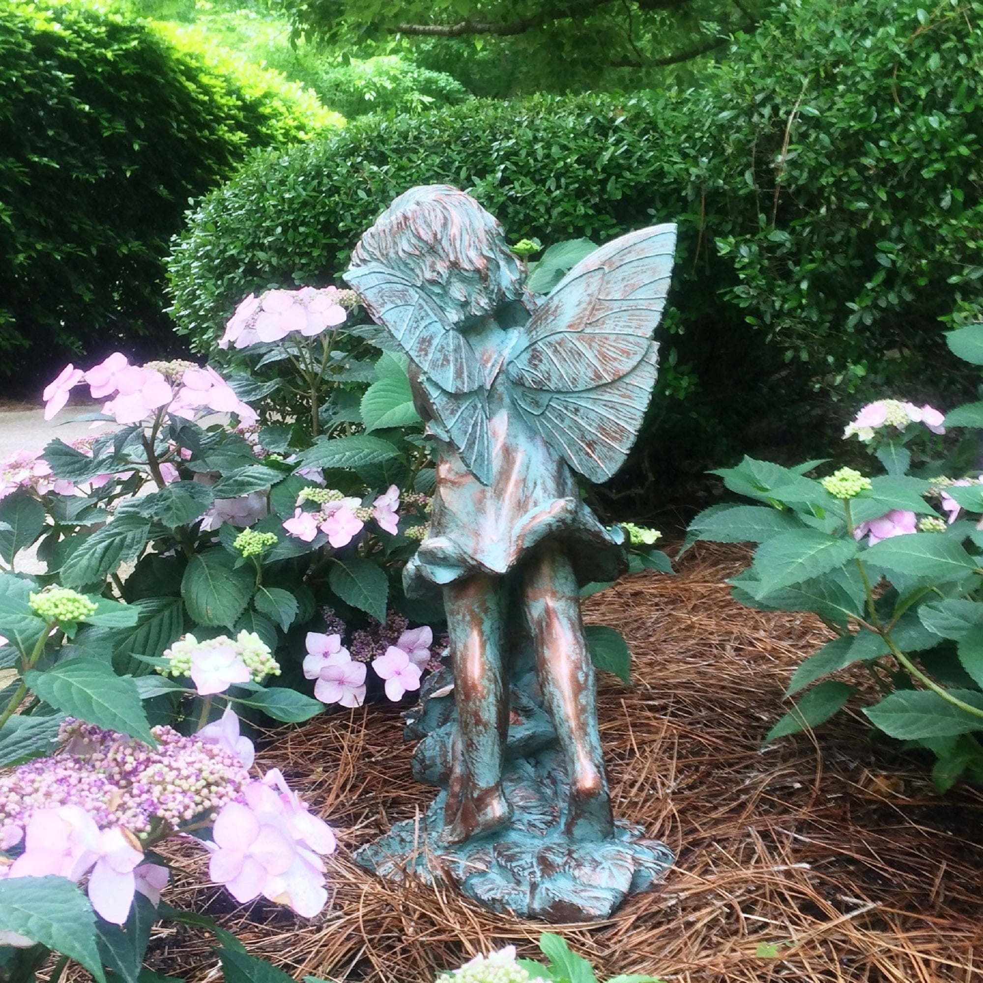 Homestyles 20"H Lilian Rose Fairy in Bronze Patina Home Patio & Garden Statue