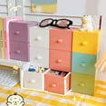 thumbnail image 1 of Storage Box Drawer Type Stackable Plastic Desktop Macaron Square Storage Organizer for Vanity, 1 of 8