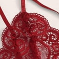 thumbnail image 2 of Gibobby Ropa interior mujer Conjunto de lencería sexy de encaje suave para mujer, ropa interior transparente con aros de encaje floral(Rojo, CH), 2 of 5