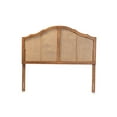 thumbnail image 2 of Baxton Studio Iris Vintage Classic and Traditional Ash Walnut Finished Wood and Synthetic Rattan King Size Arched Headboard, 2 of 4