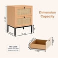 thumbnail image 4 of Brafabhome Set of 2 Rattan Nightstands with 2 Drawers, Modern Bedside Table with Large Storage for Bedroom, Accent Sofa End Tables for Living Room | Brown, 4 of 8