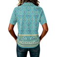 thumbnail image 6 of JULMCOMO Polo Shirts for Women Floral Print Collared Short Sleeve Button Loose Fit Trendy Golf Shirts Daily Comfy Casual Blouses Green XL, 6 of 6
