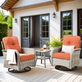 thumbnail image 3 of XIZZI Wicker Outdoor Patio Furniture 9 Pieces All-Weather Rattan Conversation Set High Back Patio Sectional Sofa with Swivel Chairs for Backyard, Orange Red, 3 of 10