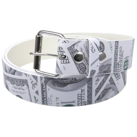 Hundred Dollar Bill Leather Belt