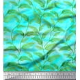 thumbnail image 1 of Soimoi Blue Rayon Fabric Pine Leaves Print Fabric by Yard 56 Inch Wide, 1 of 3