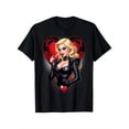thumbnail image 2 of Stylish 'My Scary Valentine' Black T-Shirt - 100% Cotton, Heart-Print Design with Blonde Woman in Black Attire, Short Sleeve, Crew Neck, Breathable & Durable, Ideal Gift for Loved Valentine's Day T-, 2 of 5