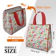 thumbnail image 3 of Pioneer Flower Floral Print Pattern Insulated Lunch Bag for Women & Adults,Large Portable Soft Cooler Lunch Bag,Thermal Food Storage Tote with Pearl Cotton,8.66L,8.75x5.75x9.5 Inch, 3 of 6