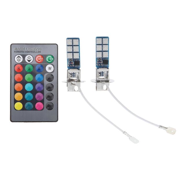 2 bombillas LED RGB para faros antiniebla de coche, 880, 881, H1, H3, enchufe H3