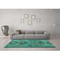 thumbnail image 3 of Ahgly Company Machine Washable Indoor Rectangle Persian Turquoise Blue Traditional Area Rugs, 8' x 10', 3 of 4