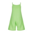 thumbnail image 6 of MKOSPLRT 4-16 Years Wide Leg Jumpsuits for Girl Linen Spaghetti Strap Romper Shorts Solid Baggy Summer Beach Jumpers with Pockets, 6 of 6