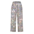 thumbnail image 5 of Edvintorg Comfy Pants Women Printed Elastic Waisted Lightweight Casual Trouser with Pockets Women Loungewear Womens Clothing Plus Size Silver S, 5 of 5